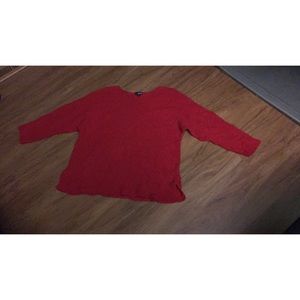 Red stripped sweater.